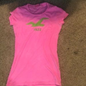 Hollister Green and pink eagle shirt